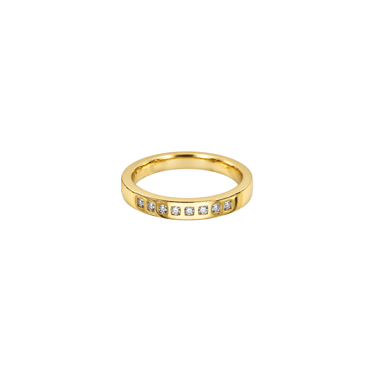 14K Yellow Gold Ring with 8 diamonds