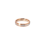 14K White Rose Gold Wedding Band with 1 Diamond