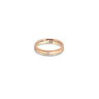 14K White Rose Gold Asymmetrical Wedding Band with 1 Diamond