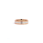 14K White Rose Gold Ribbed Wedding Band