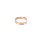 14K White Rose Gold Ribbed Wedding Band with 1 Diamond