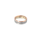 14K White Rose Gold Wedding Band with 14 Diamonds