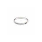 14K White Gold Rounded Wedding Band with 15 Channel Set Diamonds
