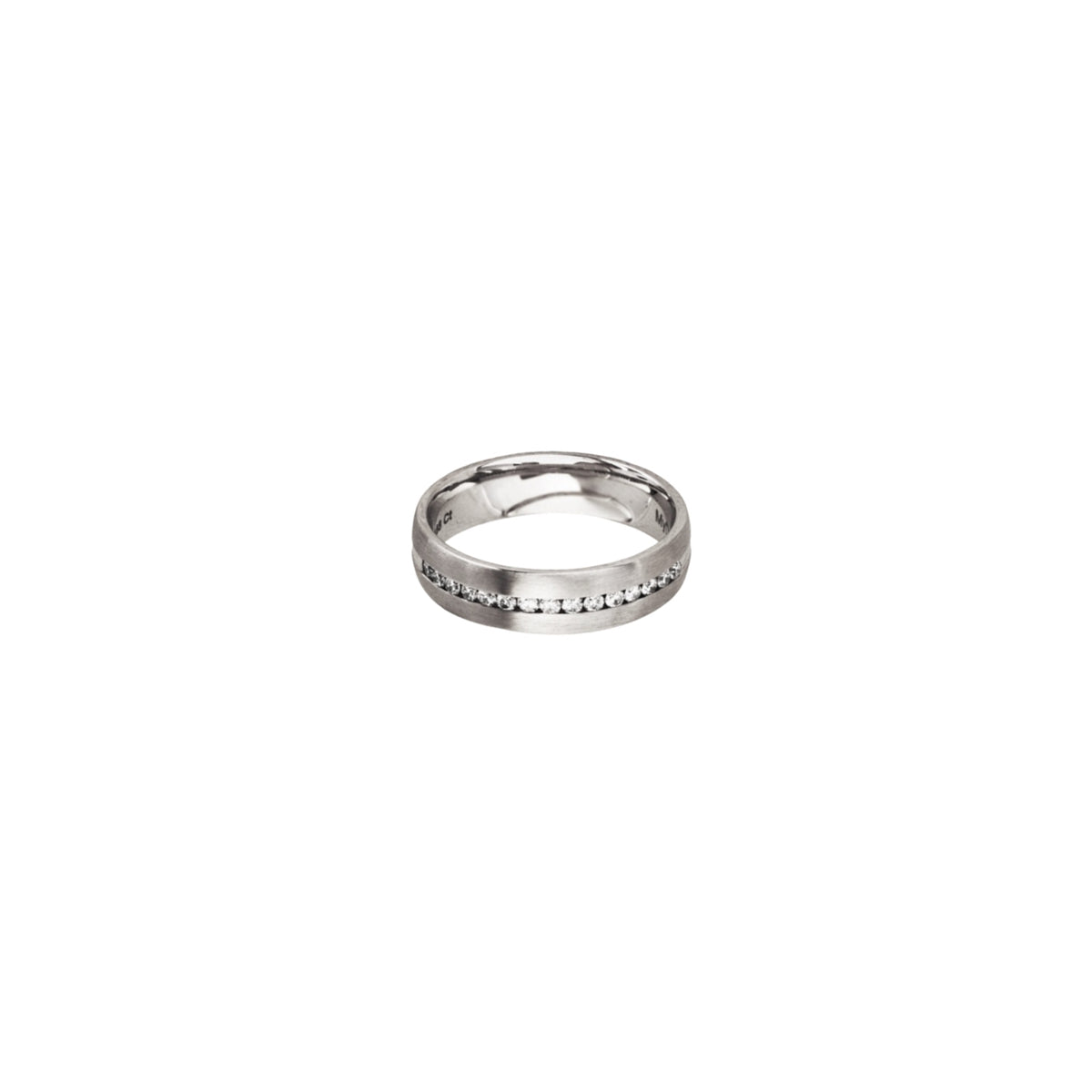 14K White Gold Half Eternity Channel Set Diamond Wedding Band