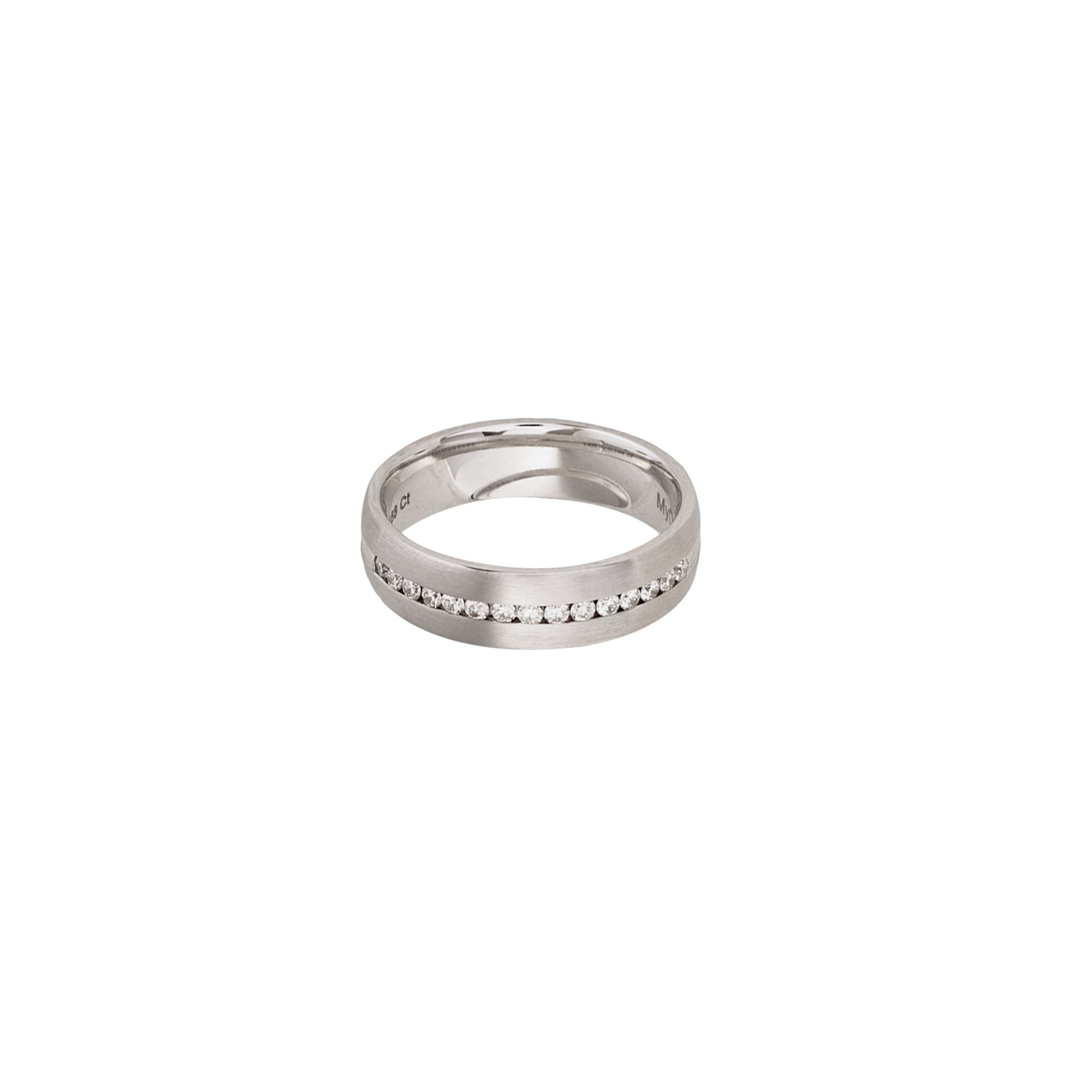14K White Gold Half Eternity Channel Set Diamond Wedding Band