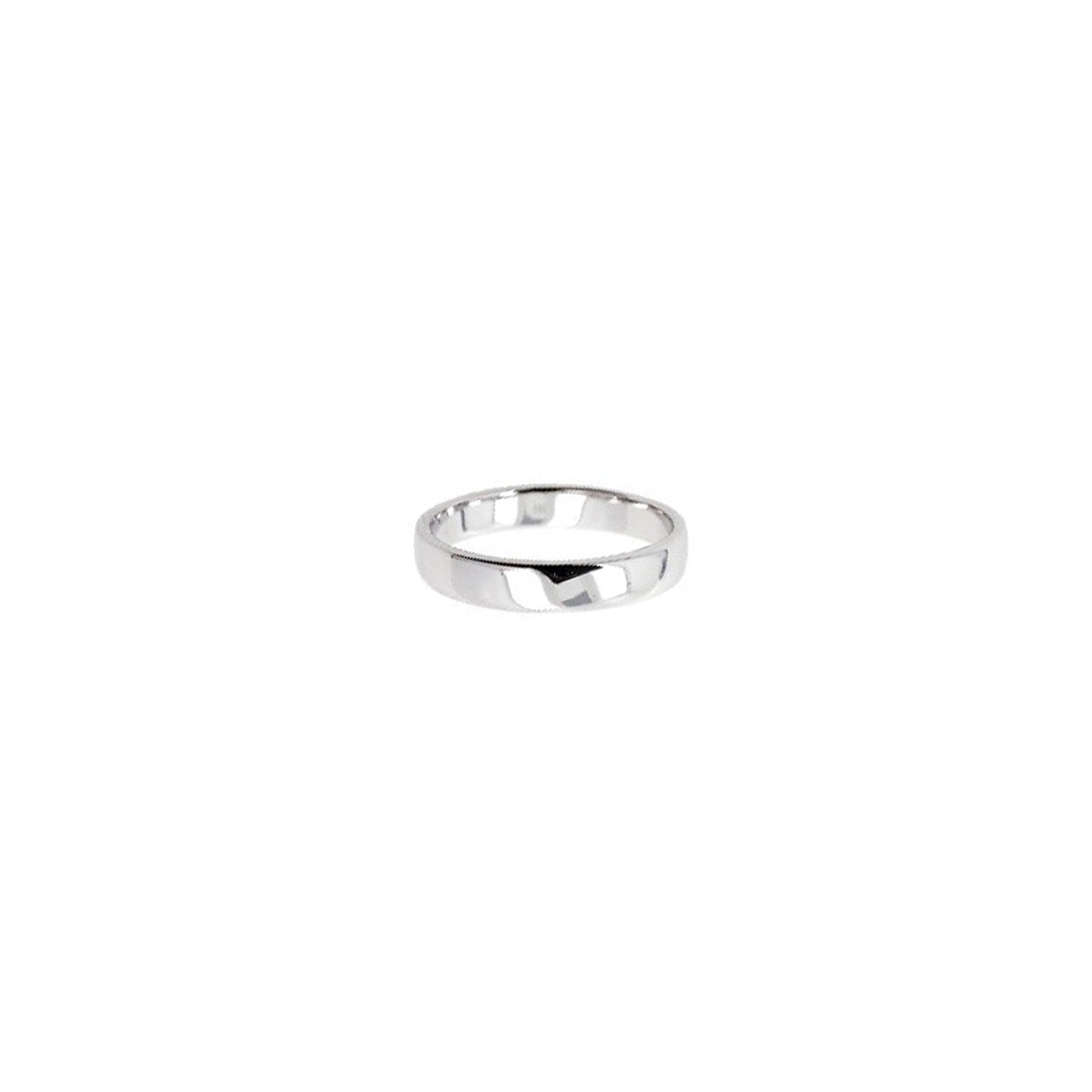 14K White Gold Traditional Wedding Band
