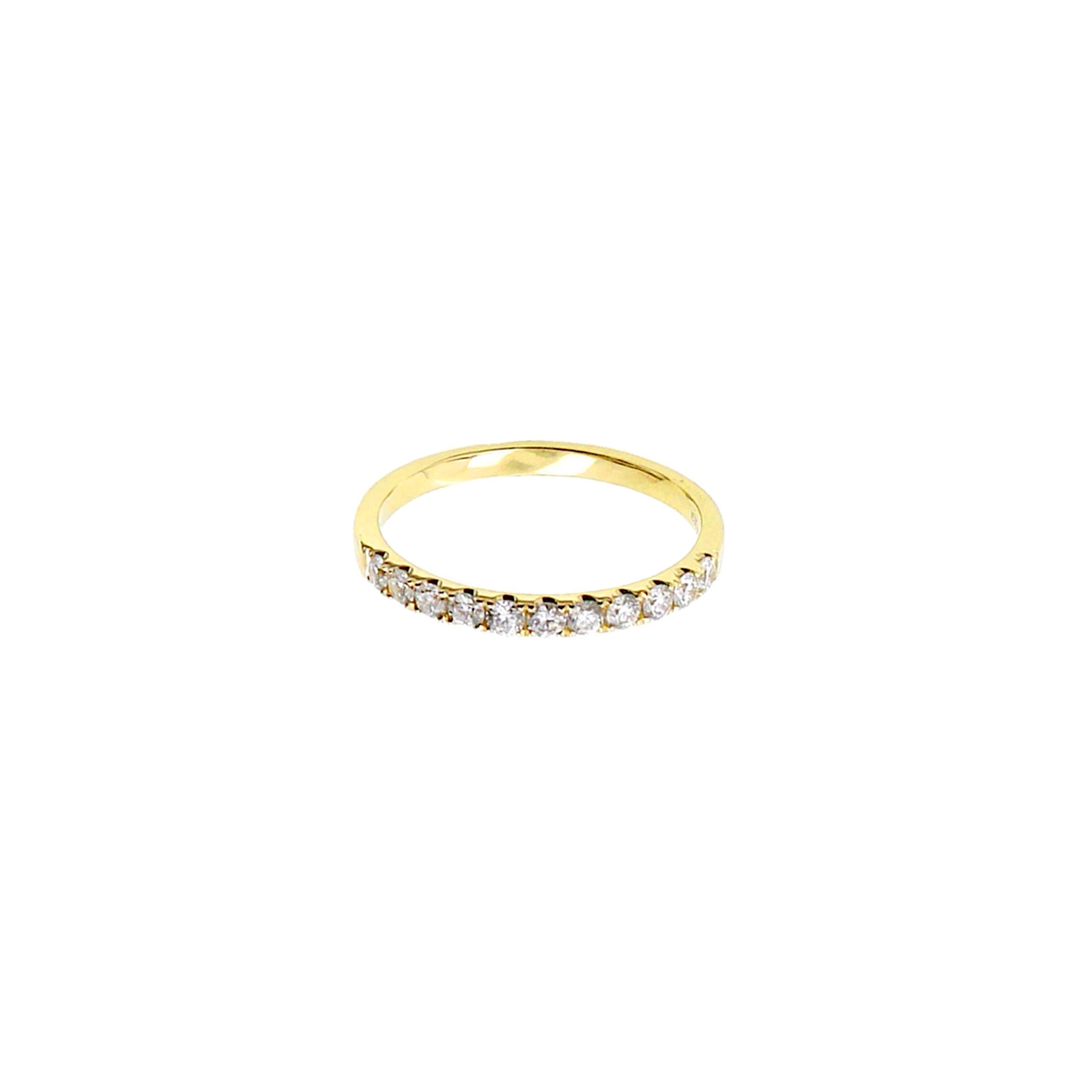 14K Yellow Gold Half Eternity Ring with 11 Diamonds