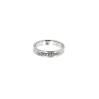 14K White Gold Grooved Wedding Band with 7 Diamonds