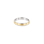14K Plain Yellow Gold Ring with White Gold Edges