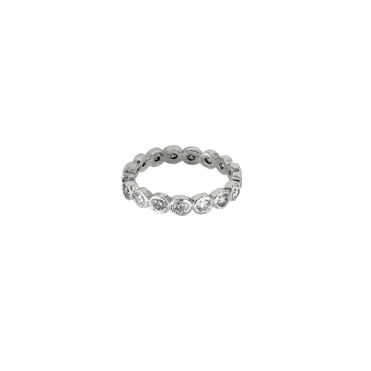 14K White Gold Bezel-Set Diamond Eternity Ring