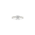 14K/18K White Gold Solitaire Engagement Ring with Thin Set Tapered Shank