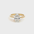 14K Yellow Gold Lab Grown Oval Cut Diamond Solitaire Ring