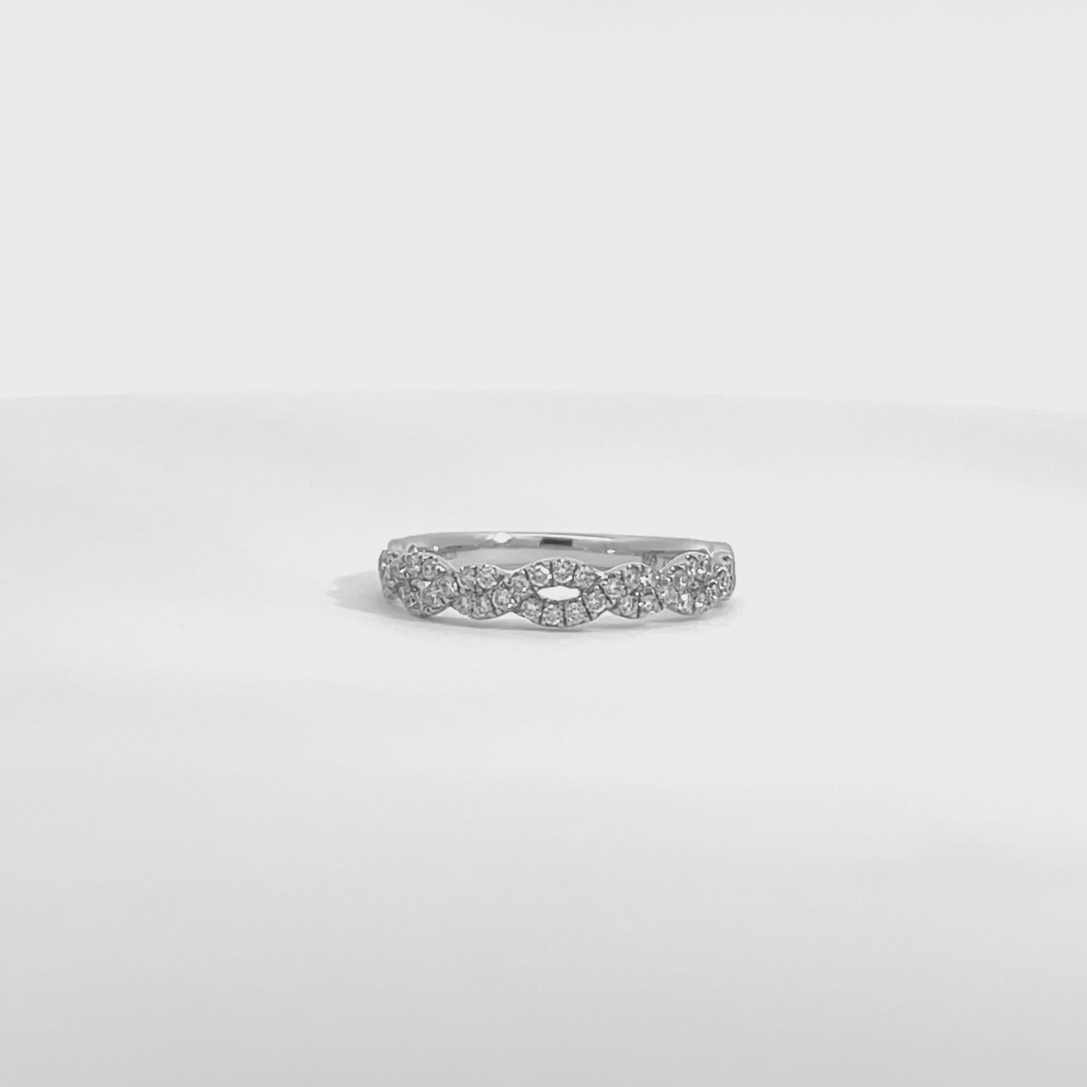 14K White Gold Half Infinity Style Band with 44 Diamonds