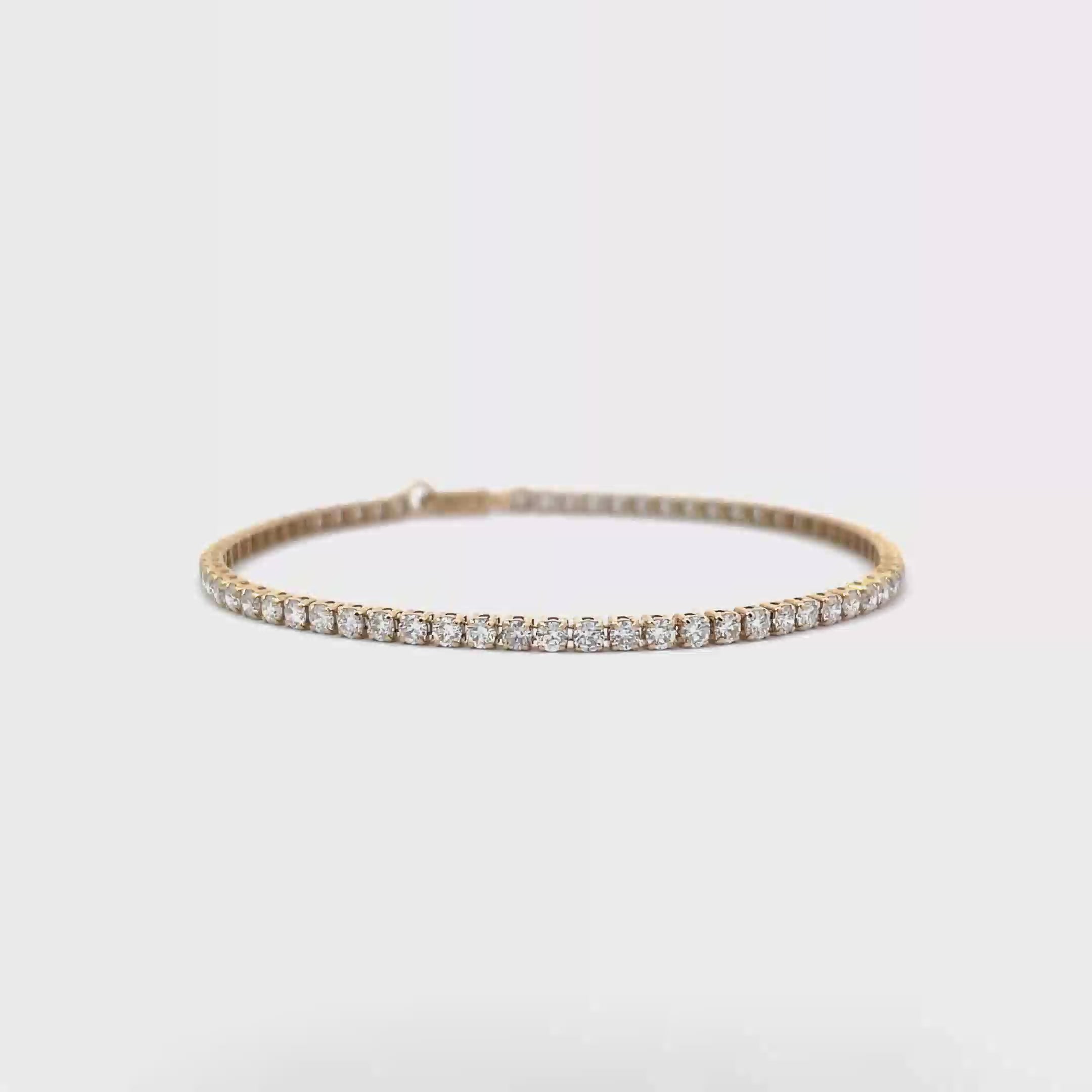 14K Yellow Gold 67-Diamond Tennis Bracelet