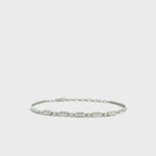 14K White Gold Geometric Bar and Chain Bracelet with 19 Diamonds