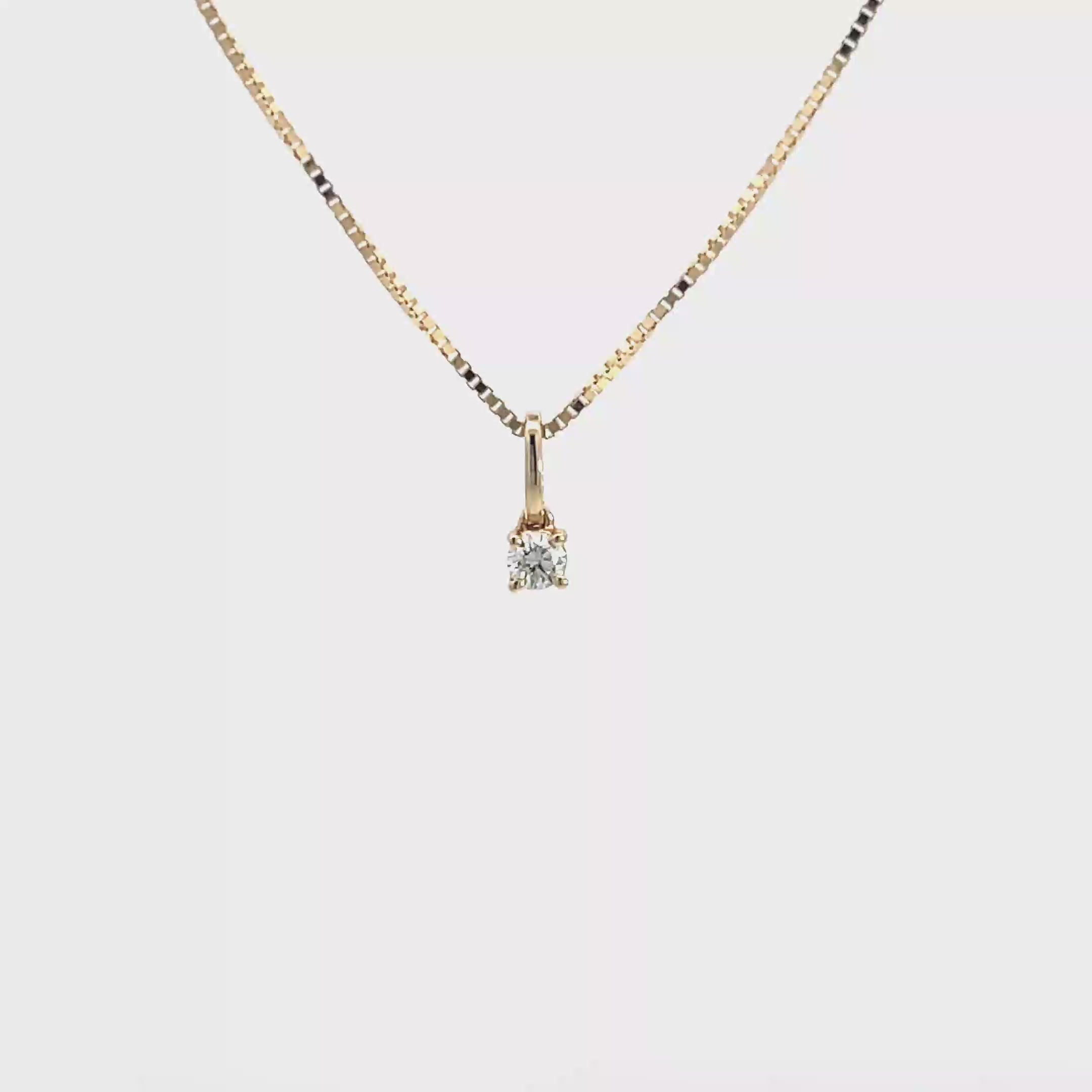 18K Yellow Gold Solitaire Pendant