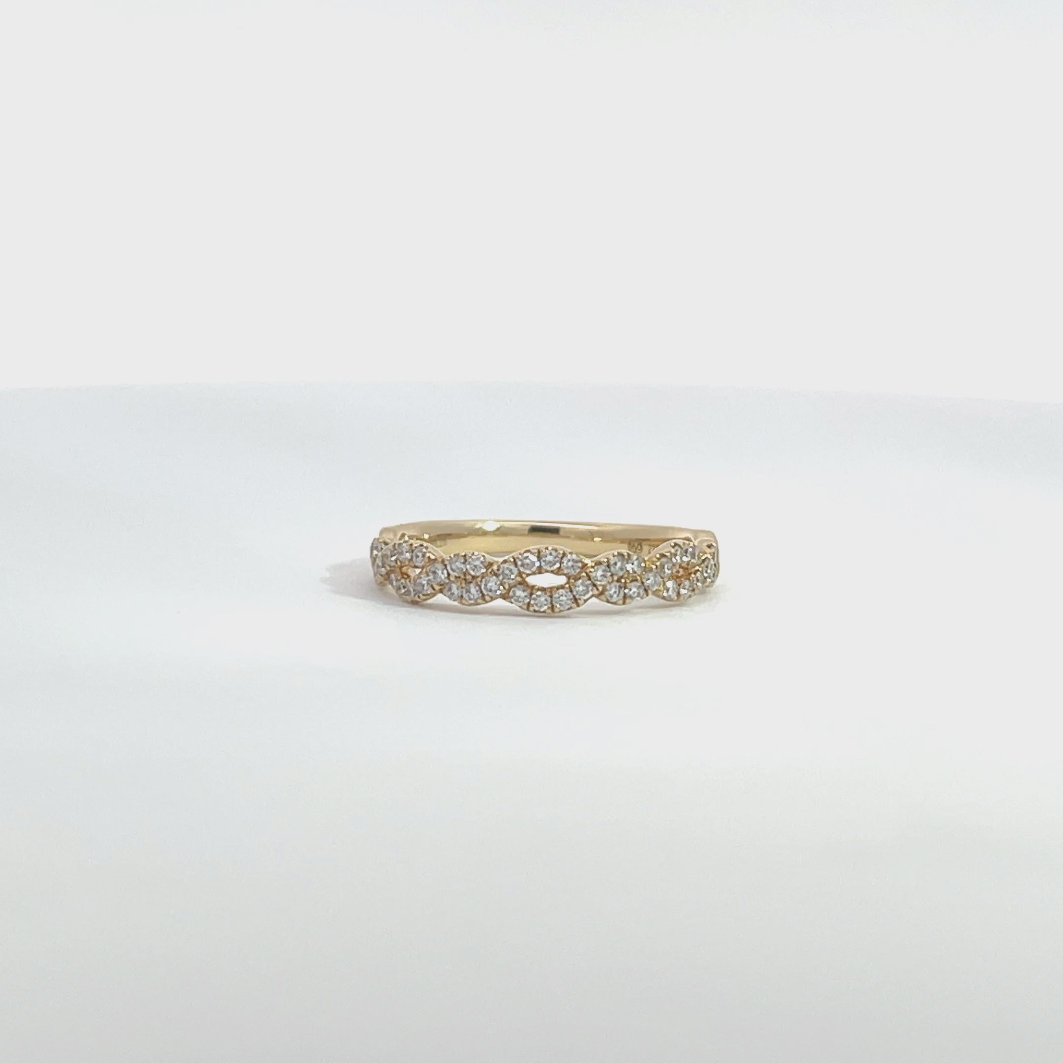 14K Yellow Gold Half Infinity Style Band with 44 Diamonds