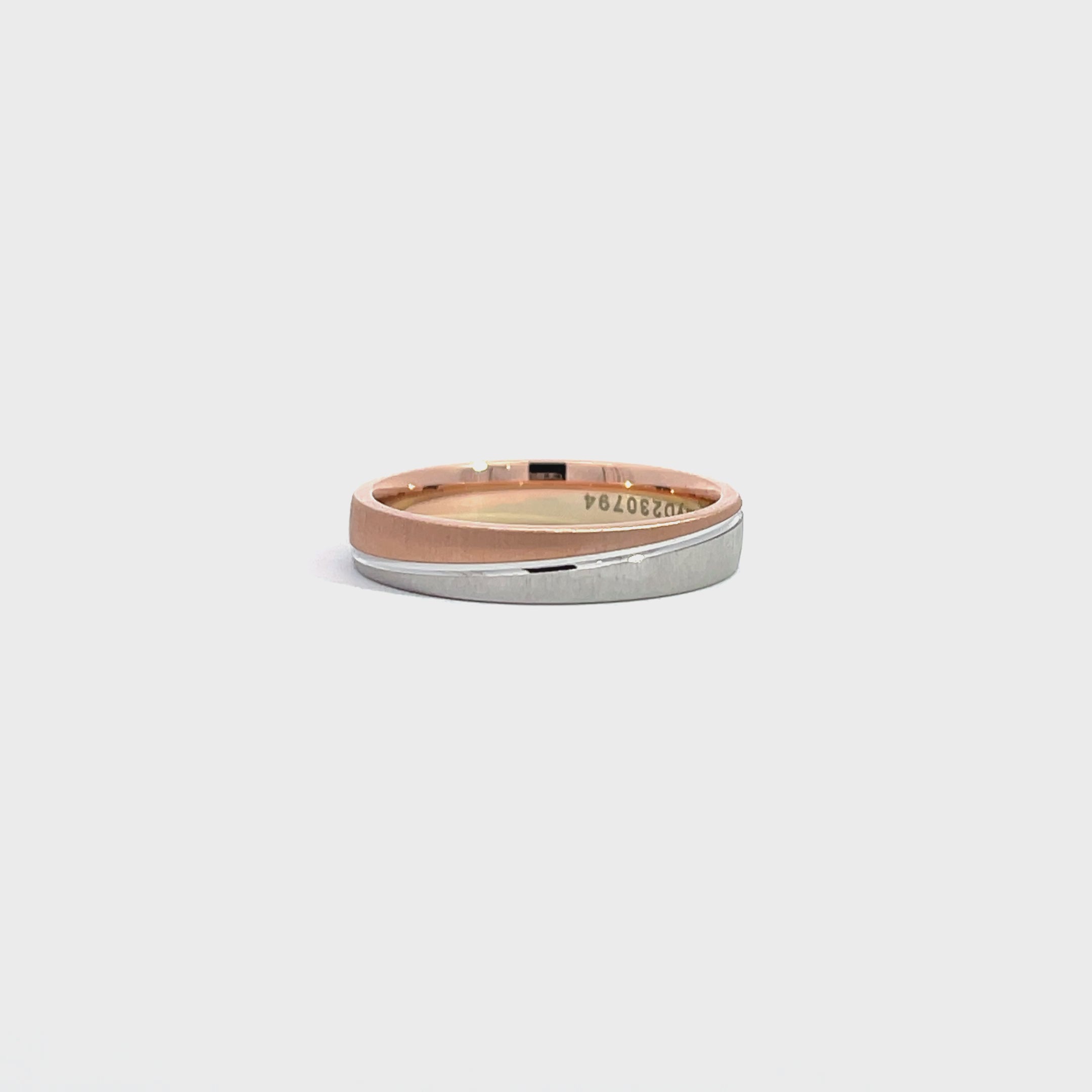 14K White Rose Gold Asymmetrical Wedding Band