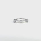 14K White Gold Plain Double Row Wedding Band