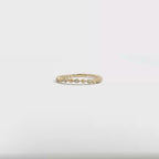 14K Yellow Gold Beaded Ring with 5 Diamonds