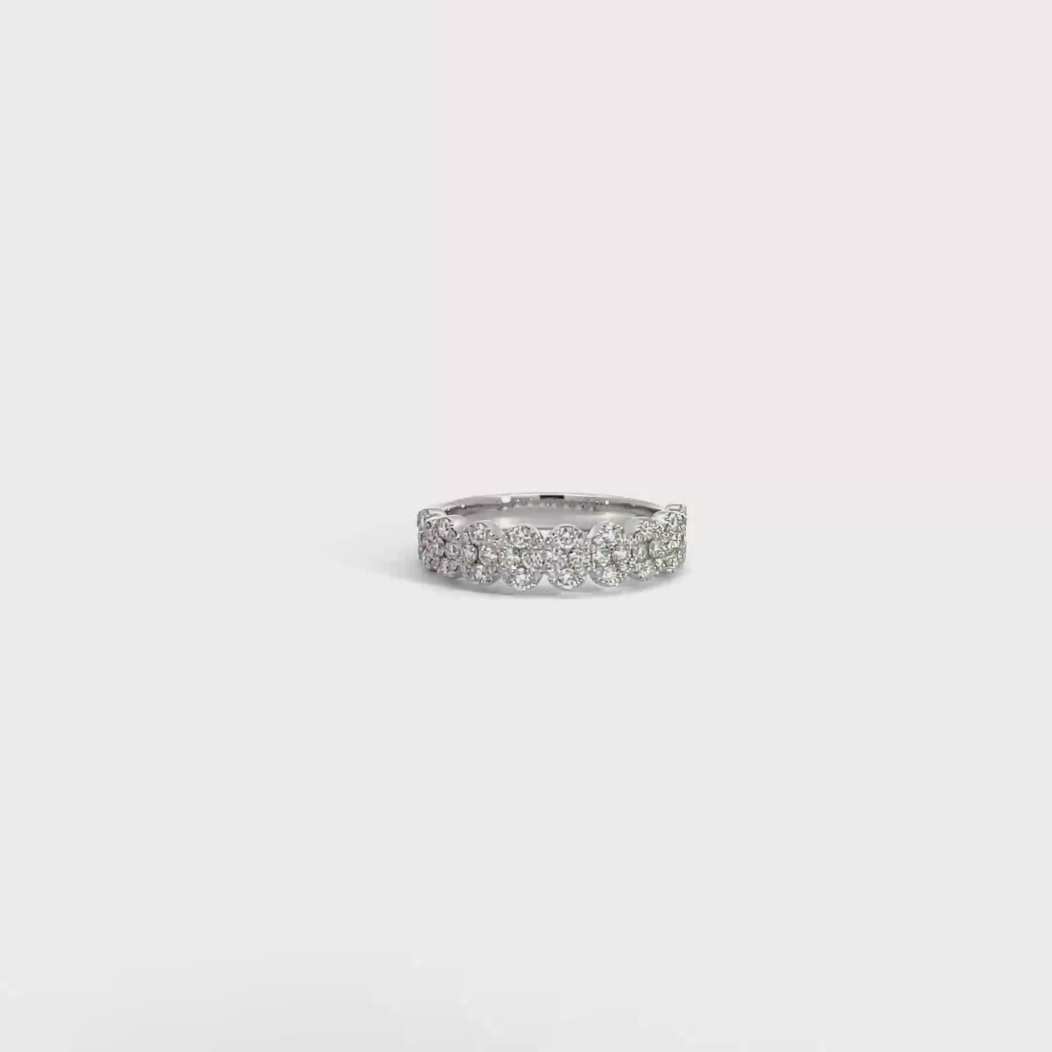 14K White Gold Half-Eternity Ring with 90 Diamonds