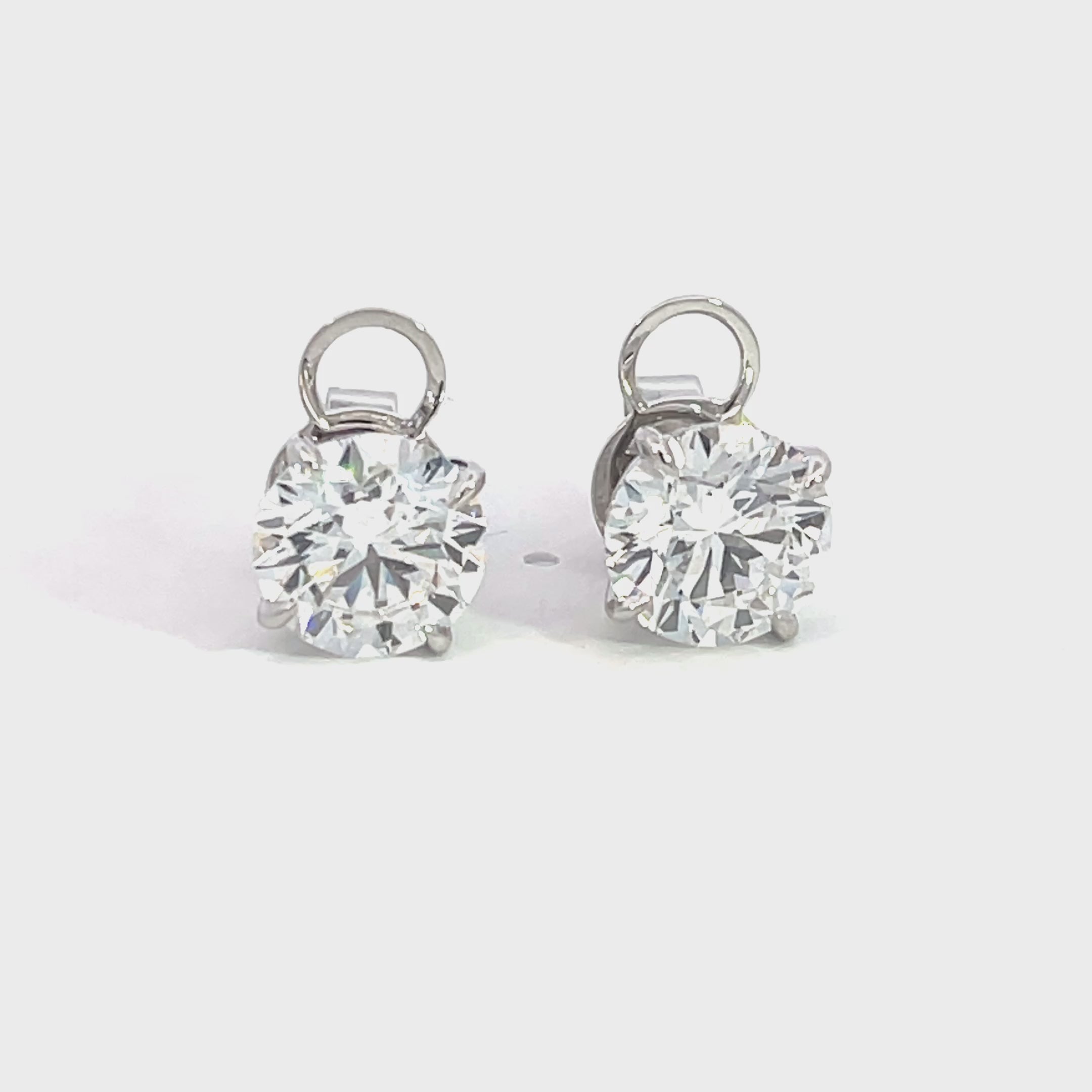 14K White Gold Round Lab Grown Diamond Stud Earrings