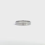14K White Gold Grooved Wedding Band