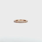 14K Rose Gold Geometric Eternity Diamond Ring with Migrain Detailing