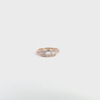 14K Rose Gold Emerald Cut Illusion Diamond Trilogy Ring