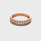 14K Rose Gold Half Eternity Channel and Pave Set Diamond Ring