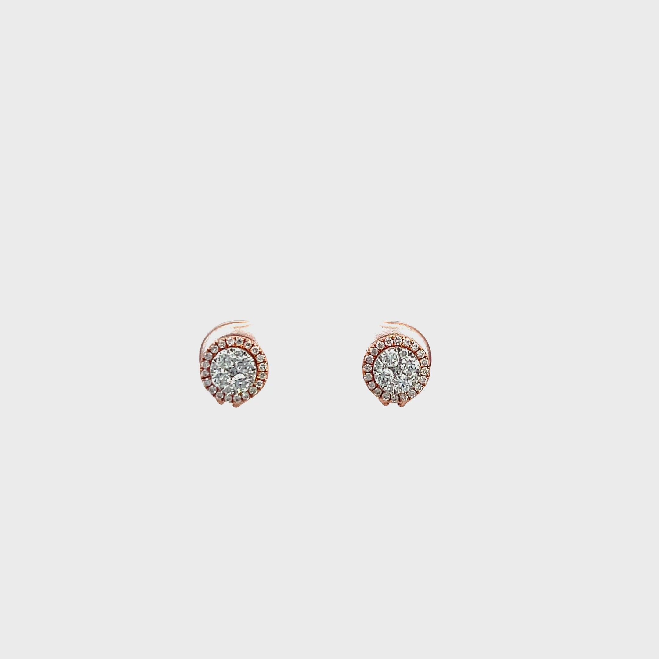 14K Rose Gold Multi-Way Cluster Illusion Setting Earrings