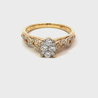 14K Yellow Gold Oval Illusion Infinity Ring