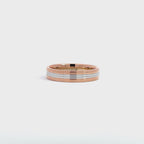 14K White Rose Gold Ribbed Wedding Band