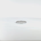 14K White Gold Petite Solitaire Diamond Ring with Cathedral Setting