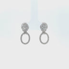 14K White Gold Multi-Way Oval Illusion Diamond Earrings