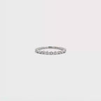 14K White Gold Beaded Ring with 5 Diamonds