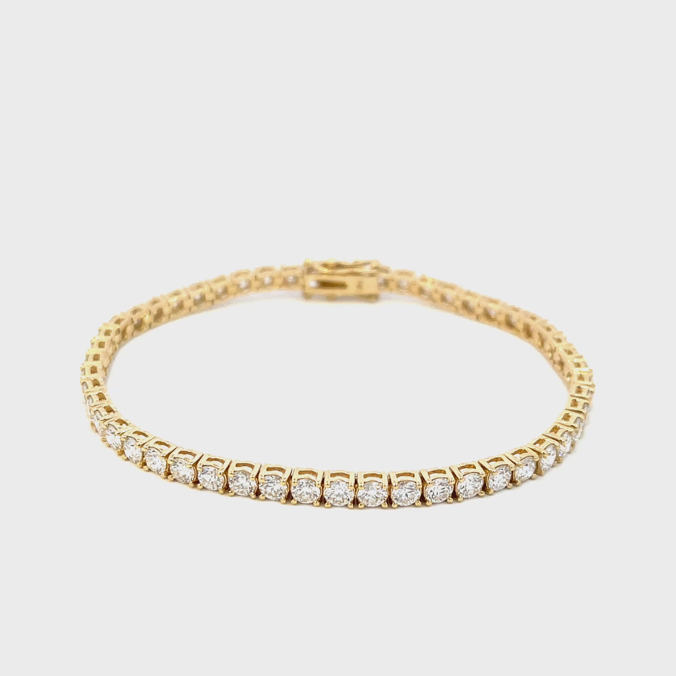 14K Yellow Gold Lab Grown Diamond Tennis Bracelet