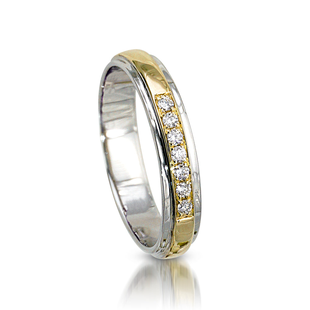 Two-Tone Embossed Wedding Band