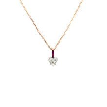 Load and play video in Gallery viewer, Diamond &amp; Ruby Heart Pendant with Chain Necklace
