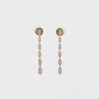 14K Yellow Gold Tiered Marquise Motif Diamond Earrings