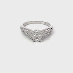 14K White Gold Oval Illusion Infinity Ring