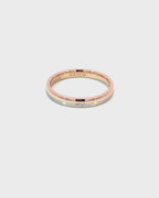 14K White Rose Gold Two Tone Wedding Band with 1 Diamond