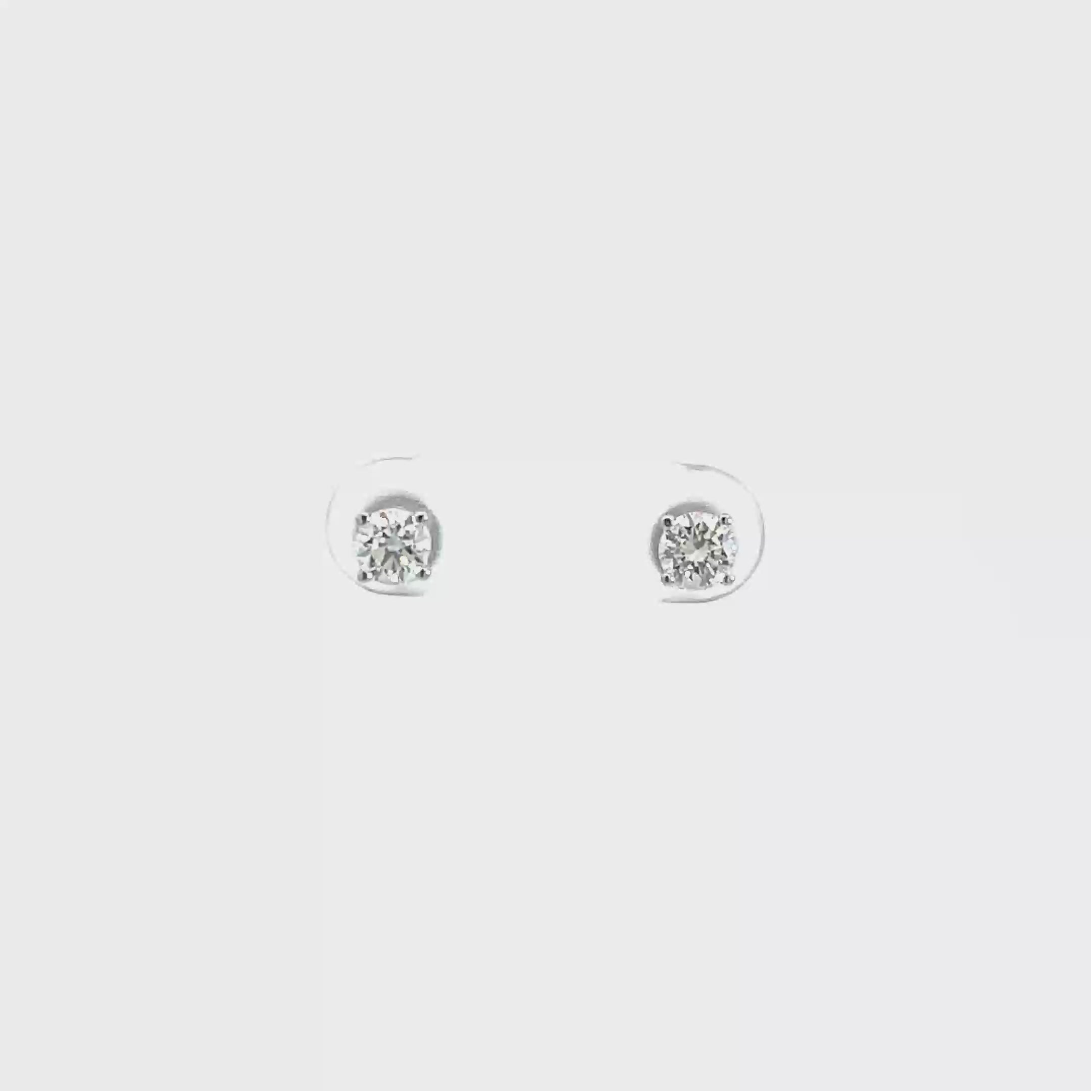 14K White Gold Solitaire Studs