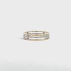 14K Yellow White Gold Triple Band Ring