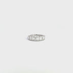 18K White Gold Emerald Cut Half Eternity Diamond Ring