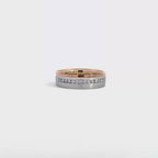14K White Rose Gold Wedding Band with 14 Diamonds