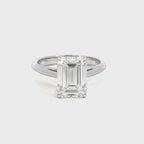 14K White Gold Lab Grown Emerald Cut Diamond Solitaire Ring