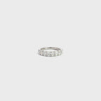 18K White Gold Oval Cut Half Eternity Diamond Ring
