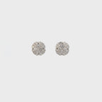 14K White Gold Ornamental Cluster Earrings with 42 Diamonds