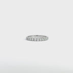 14K White Gold Half Eternity Ring with 11 Diamonds